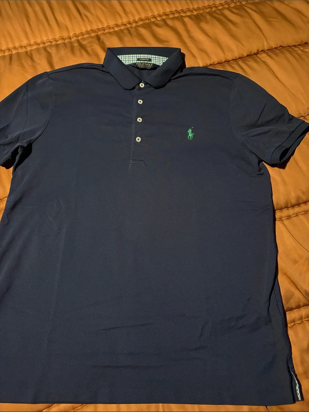 Ralph Lauren Polo Shirt in Navy with Green Pony Embroidery Size L